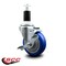 Service Caster 4'' Blue Poly Swivel 1-3/8'' Expanding Stem Caster with Brake SCC-EX20S414-PPUB-BLUE-TLB-138 - alternate 4